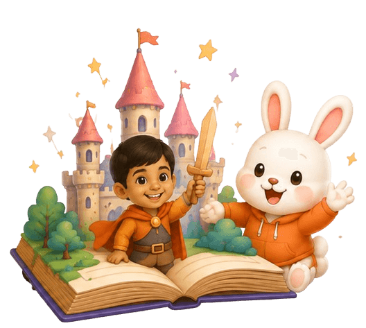 Child starring in their personalized storybook